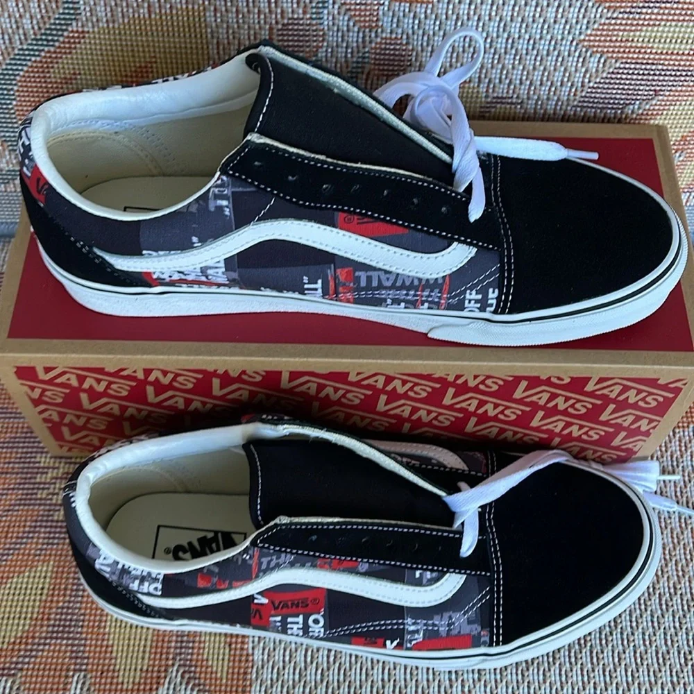 Vans Men’s Old Skool (Packing Tape) Black/Red/ VN0A4U3BWZ4 Sneakers